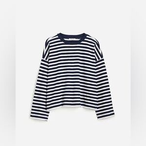 Madewell Easy Crewneck Long-Sleeve Tee Navy Stripes